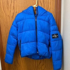 Calvin Klein Bold Bright Blue Puffer Jacket